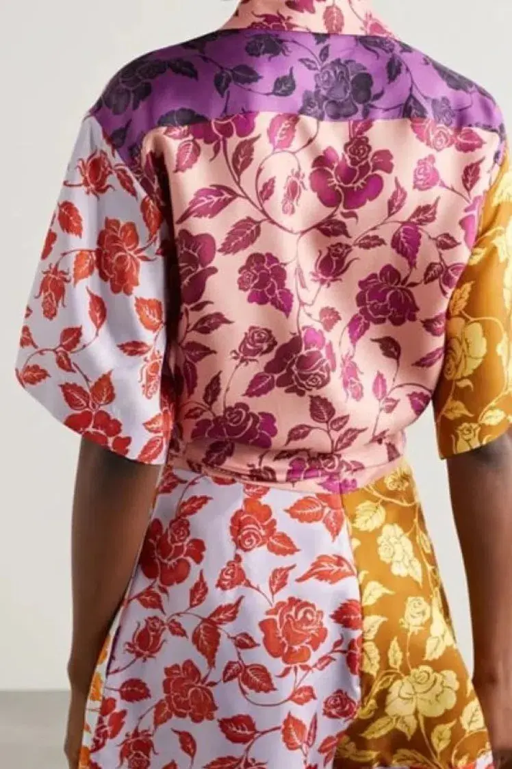 Zimmermann Lovestruck Spliced Shirt Shorts Set Silk Floral Size 1 / Au 10  - Image 2