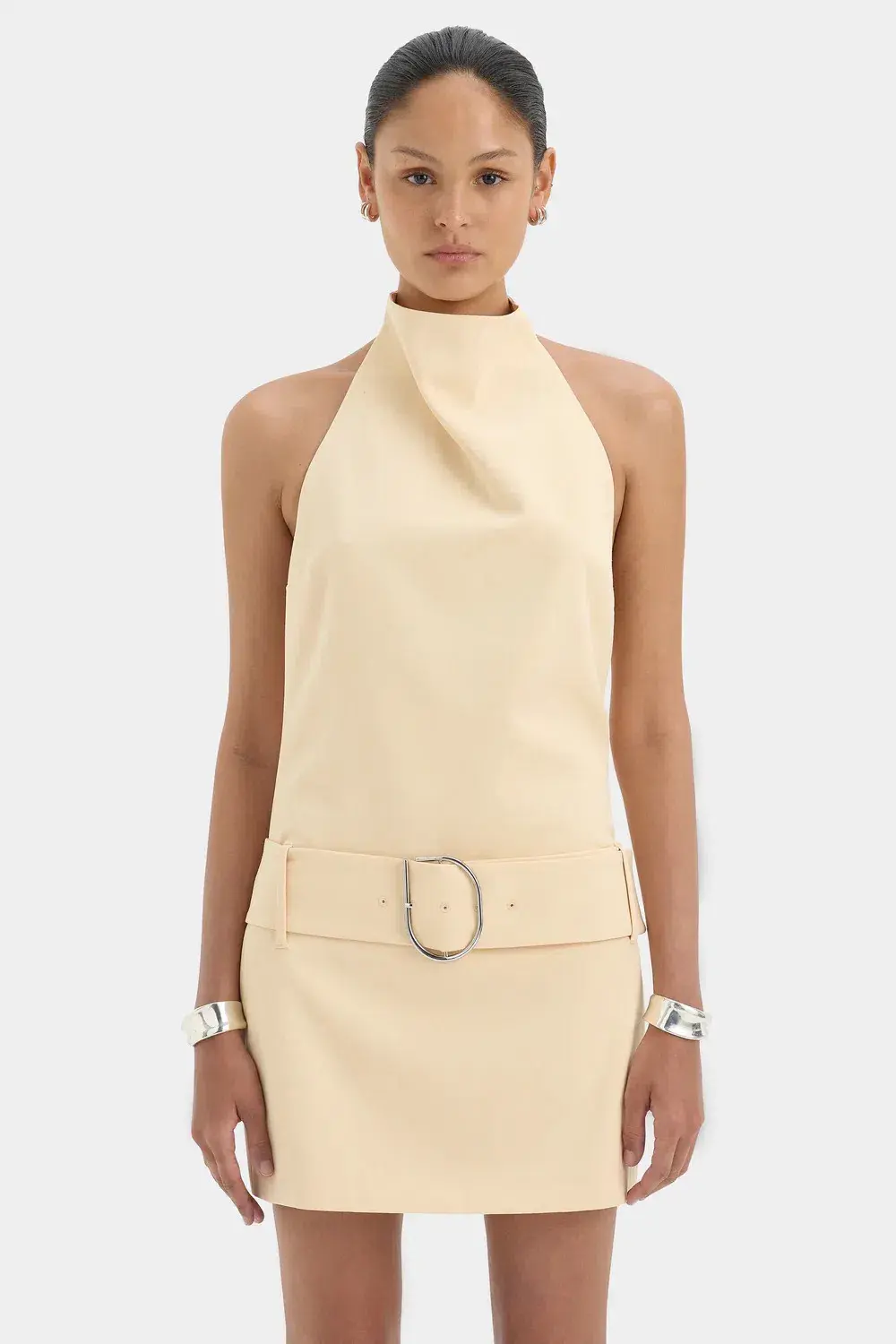 SIR THE LABEL SABINA BELTED MINI DRESS / YELLOW / SIZE 10 - Image 4