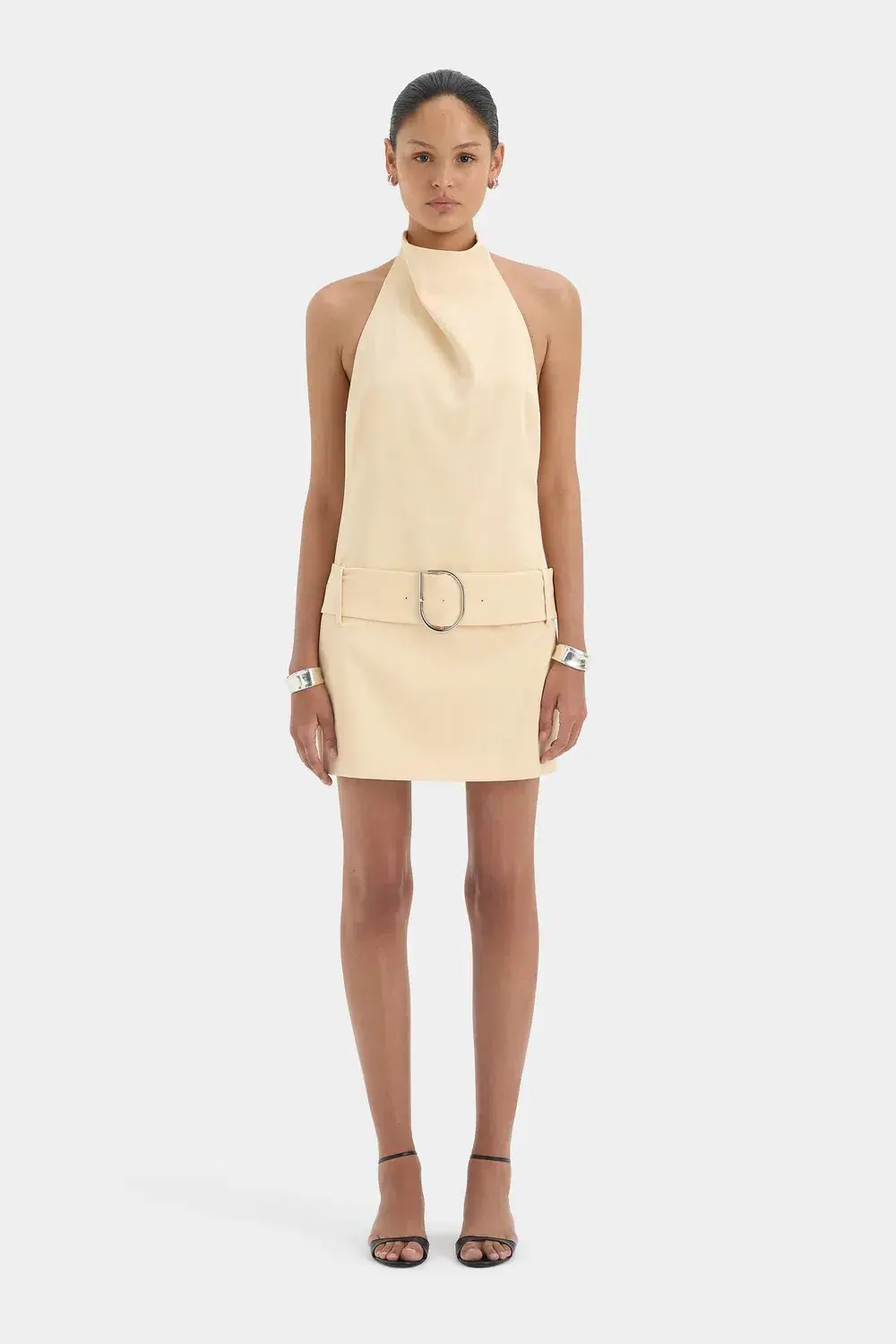 SIR THE LABEL SABINA BELTED MINI DRESS / YELLOW / SIZE 10 for rent on The Volte - main image