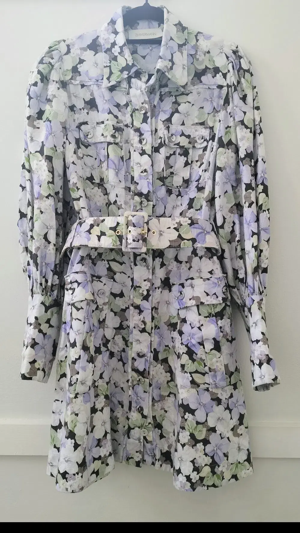 Zimmermann Ninety Six Shirt Dress Pansy prints Size 0 AU8 US 4 IT 40 FR 36 - Image 6