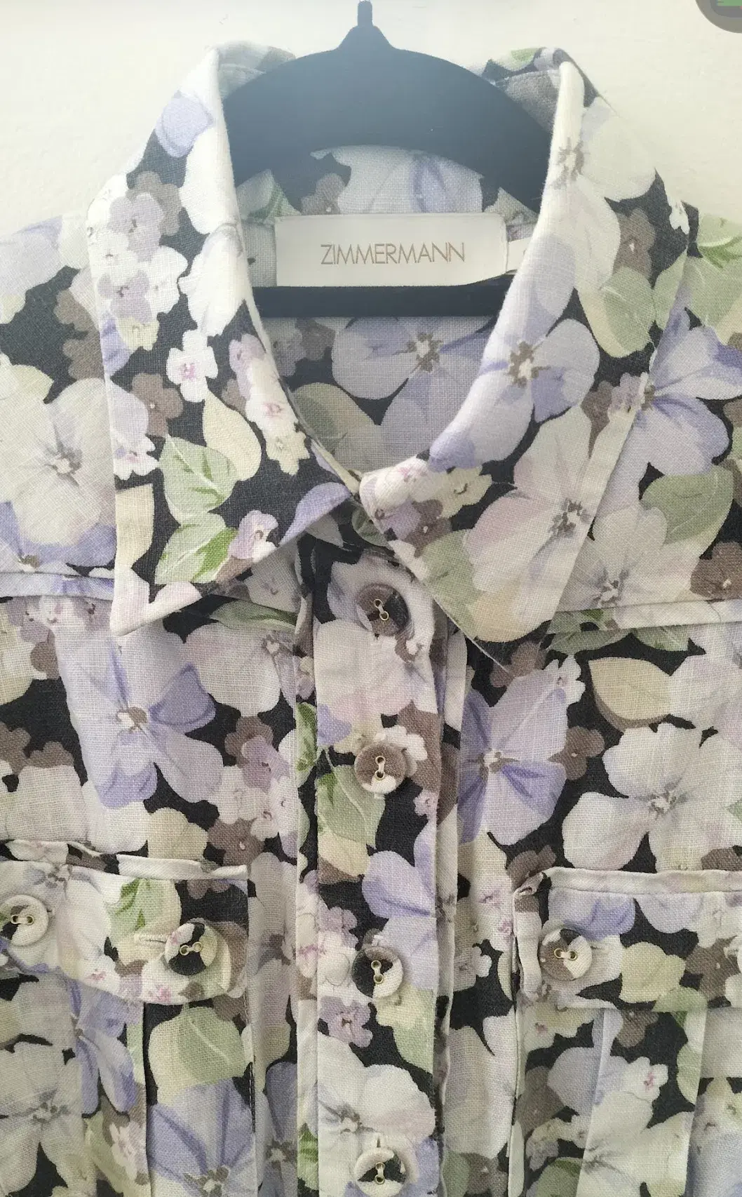 Zimmermann Ninety Six Shirt Dress Pansy prints Size 0 AU8 US 4 IT 40 FR 36 - Image 8
