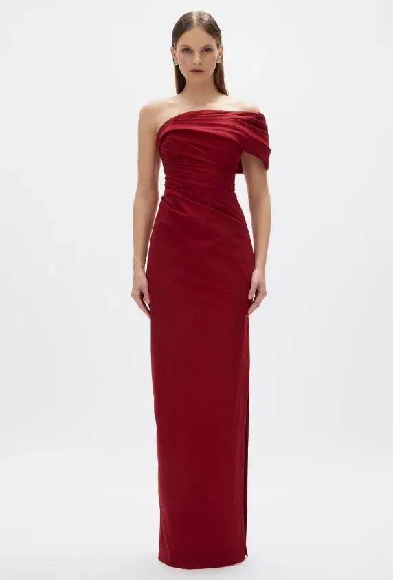 Rachel Gilbert Gale Gown in Wine Size 3/12 - Image 1
