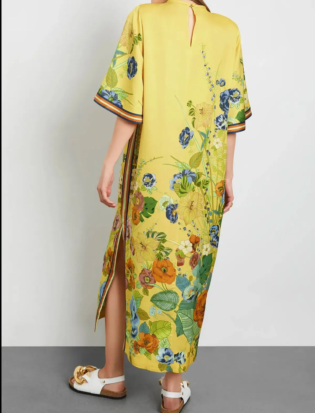 Alemais Cresida Midi Dress Yellow Floral Size 10 - Image 4