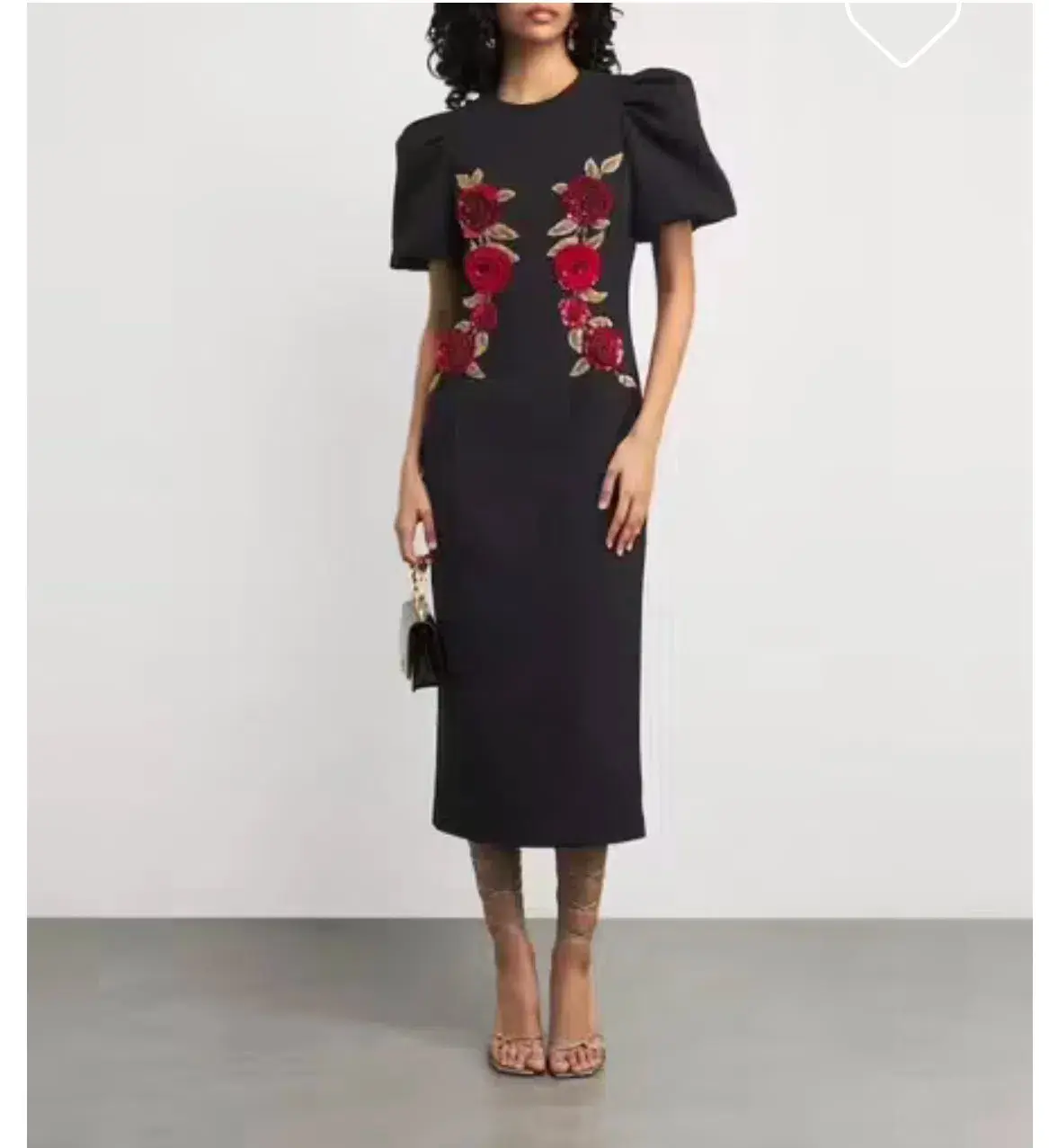 REBECCA VALLANCE ROSETTA MIDI DRESS BLACK SIZE AU 8 - Image 3