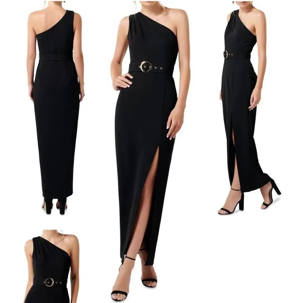 Forever New Marcella One Shoulder Dress (Black) - Image 1