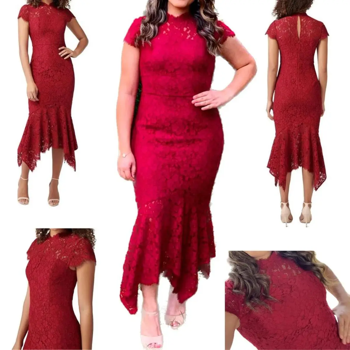 Forever New Frankie Lace Maxi Dress Red - Image 1