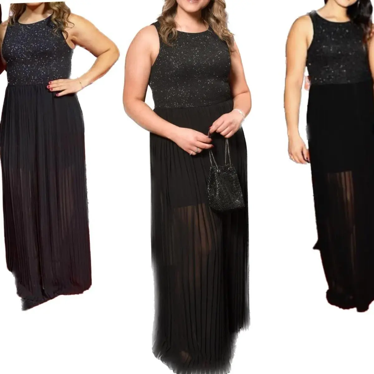 Forever New Pleated Maxi Dress Black - Image 1