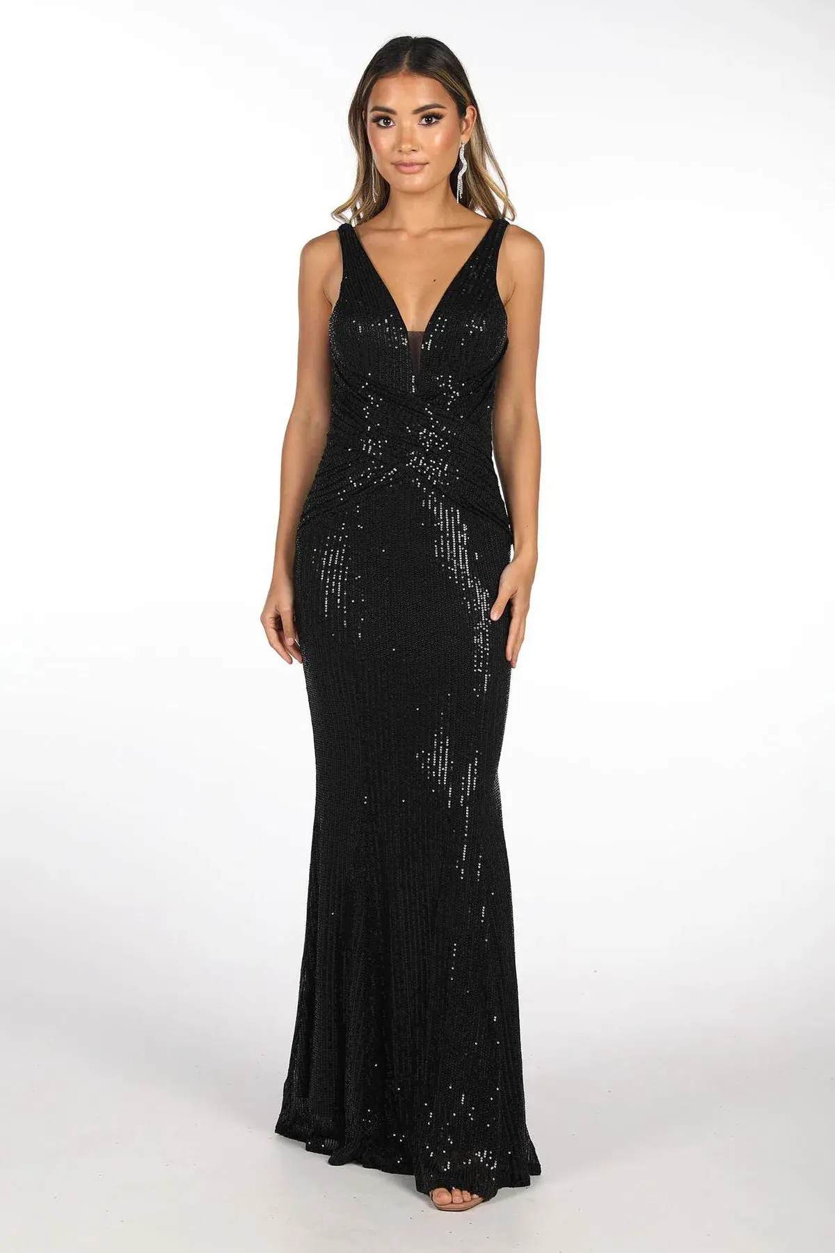 Noodz Boutique Sierra Sequin Maxi Gown Black Size Small - Image 1