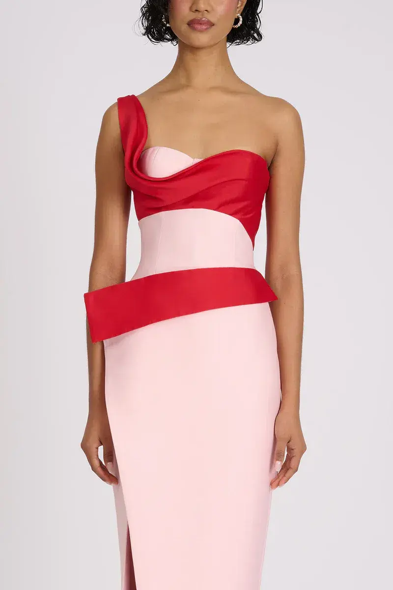 ELIYA THE LABEL CARTIA MIDI DRESS PINK/RED SIZE XS / AU6 - Image 7
