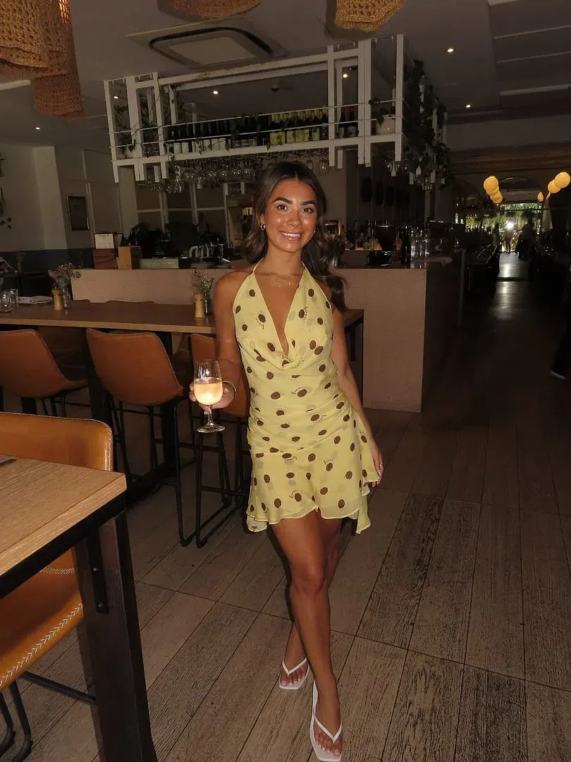 Benni Harlow Halter Dress in Butter Spot Size 6 - Image 10