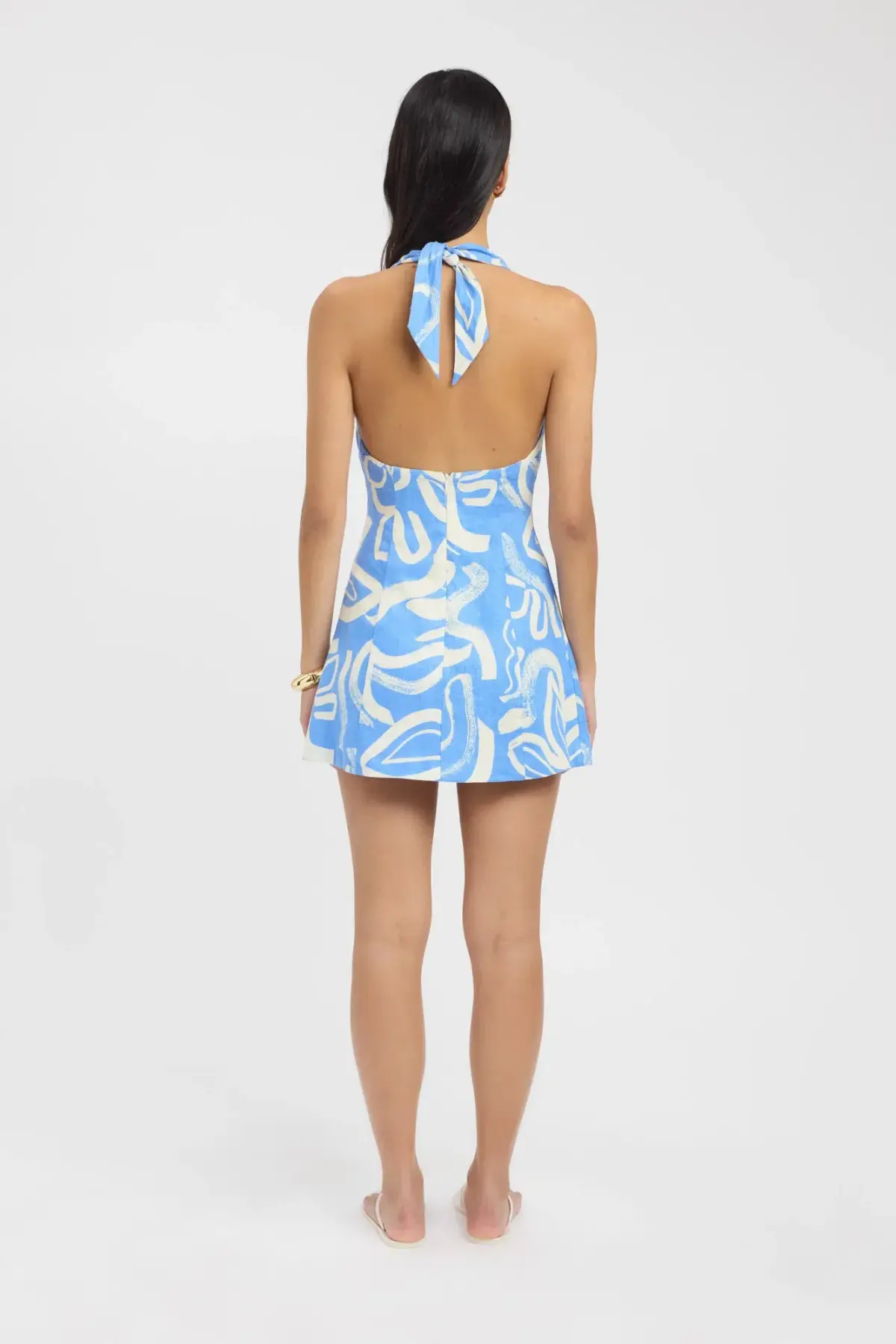 Kookai  Soley Vee Mini Dress in Blue Size 8 - Image 4