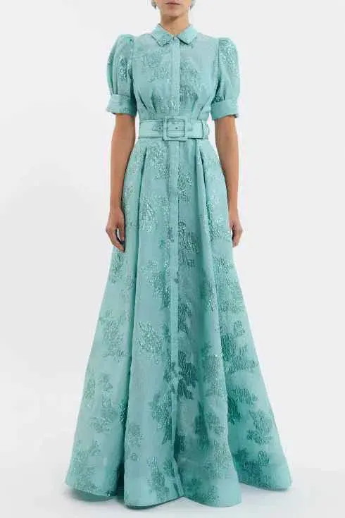 Rebecca Vallance - Benette Short Sleeve Gown Teal - 14 - Image 1
