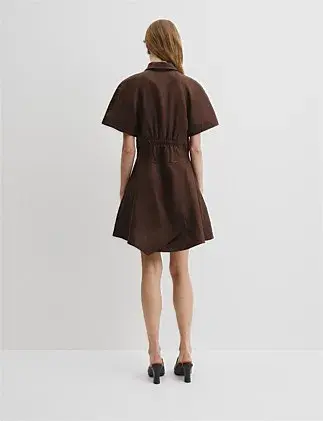 Country Road Asymmetric Hem Mini Dress Brown Size 12