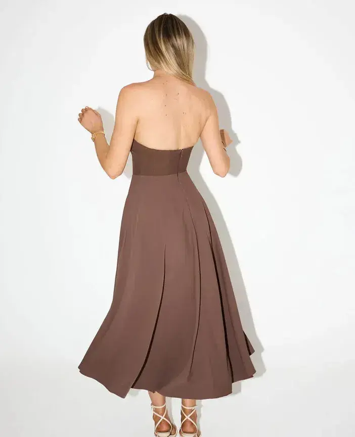 The Ultimate Odd Muse Strapless Midi Dress Brown XXL - Image 2
