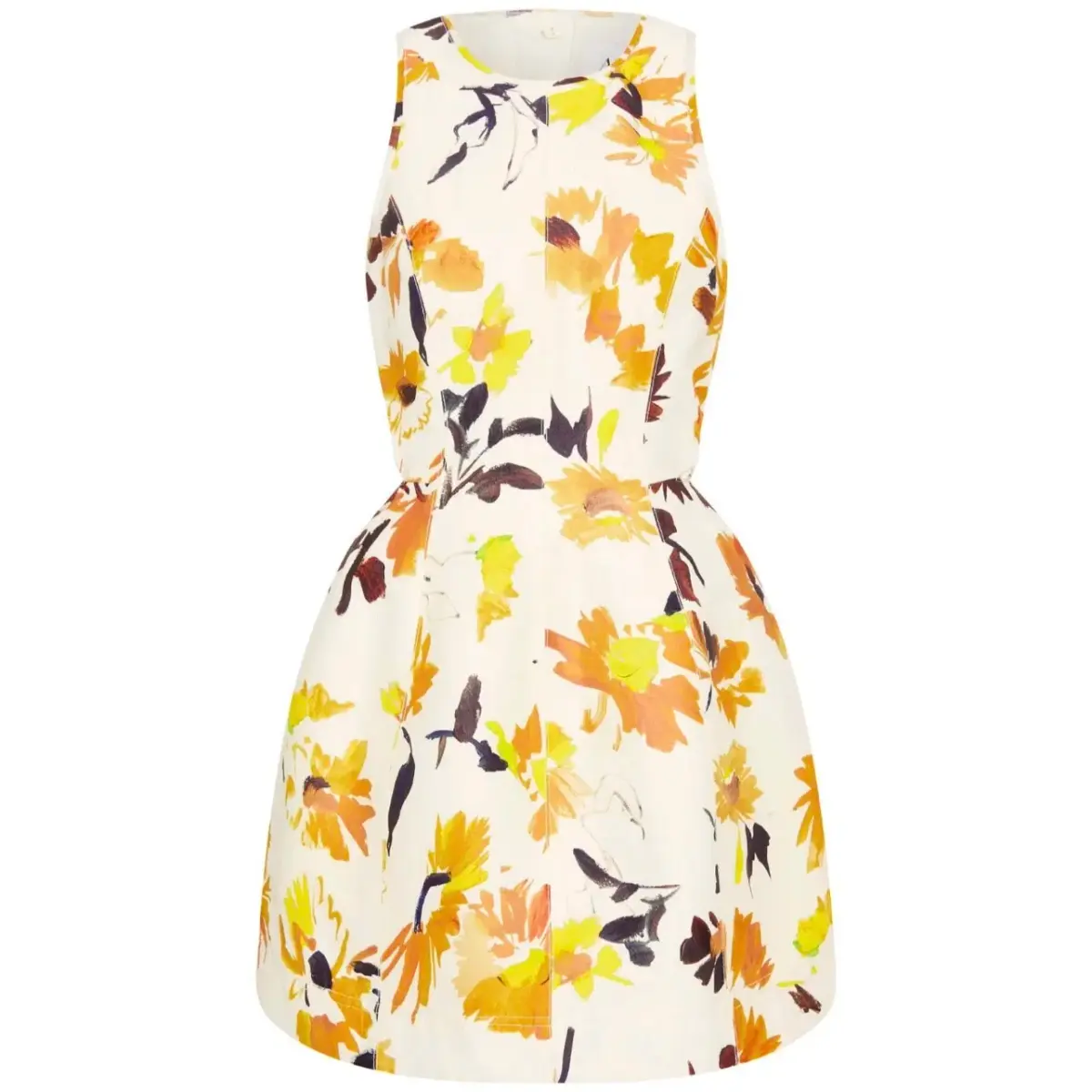 Aje Cut Out Yellow Tulip Floral Dress Size 14 - Image 2