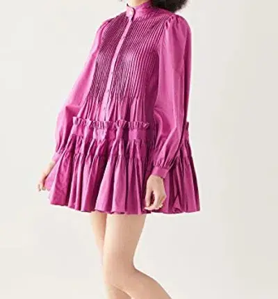 Aje Run Free Long Sleeve Smock Dress Magenta Size 10 - Image 6