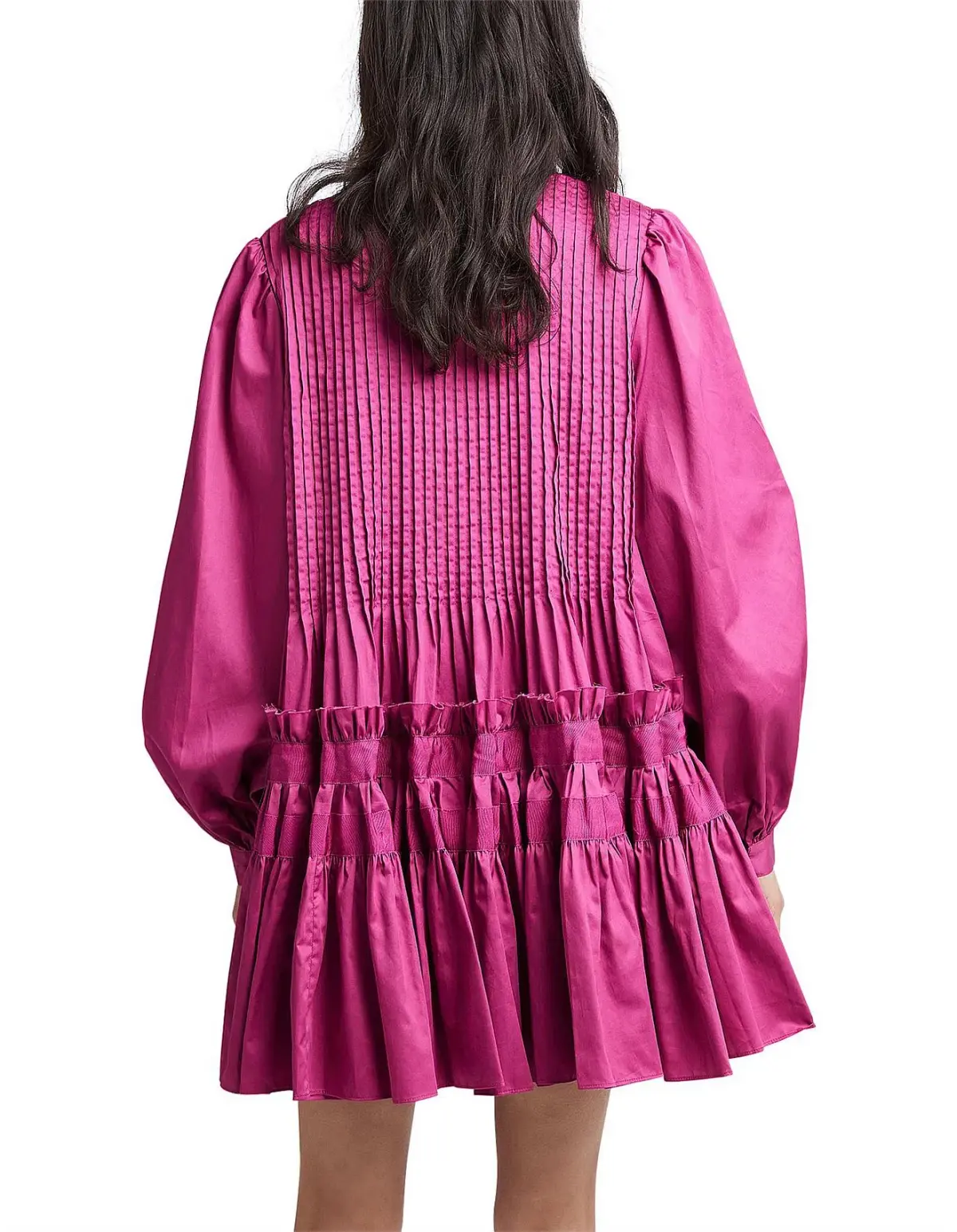 Aje Run Free Long Sleeve Smock Dress Magenta Size 10 - Image 4