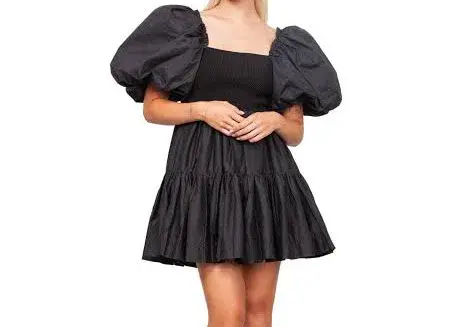 Aje Casa Black Puff Sleeve Mini Dress size 14 - Image 5