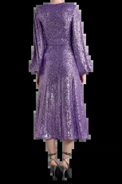 Rotate by Birger Christensen Sirin Dress in Stunning Purple Sequins, Size 12 - Image 2