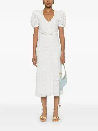 Rotate by Birger Christensen Sierina White Lace Midi Dress Size 10 - Image 1