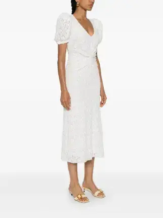 Rotate by Birger Christensen Sierina White Lace Midi Dress Size 10 - Image 2