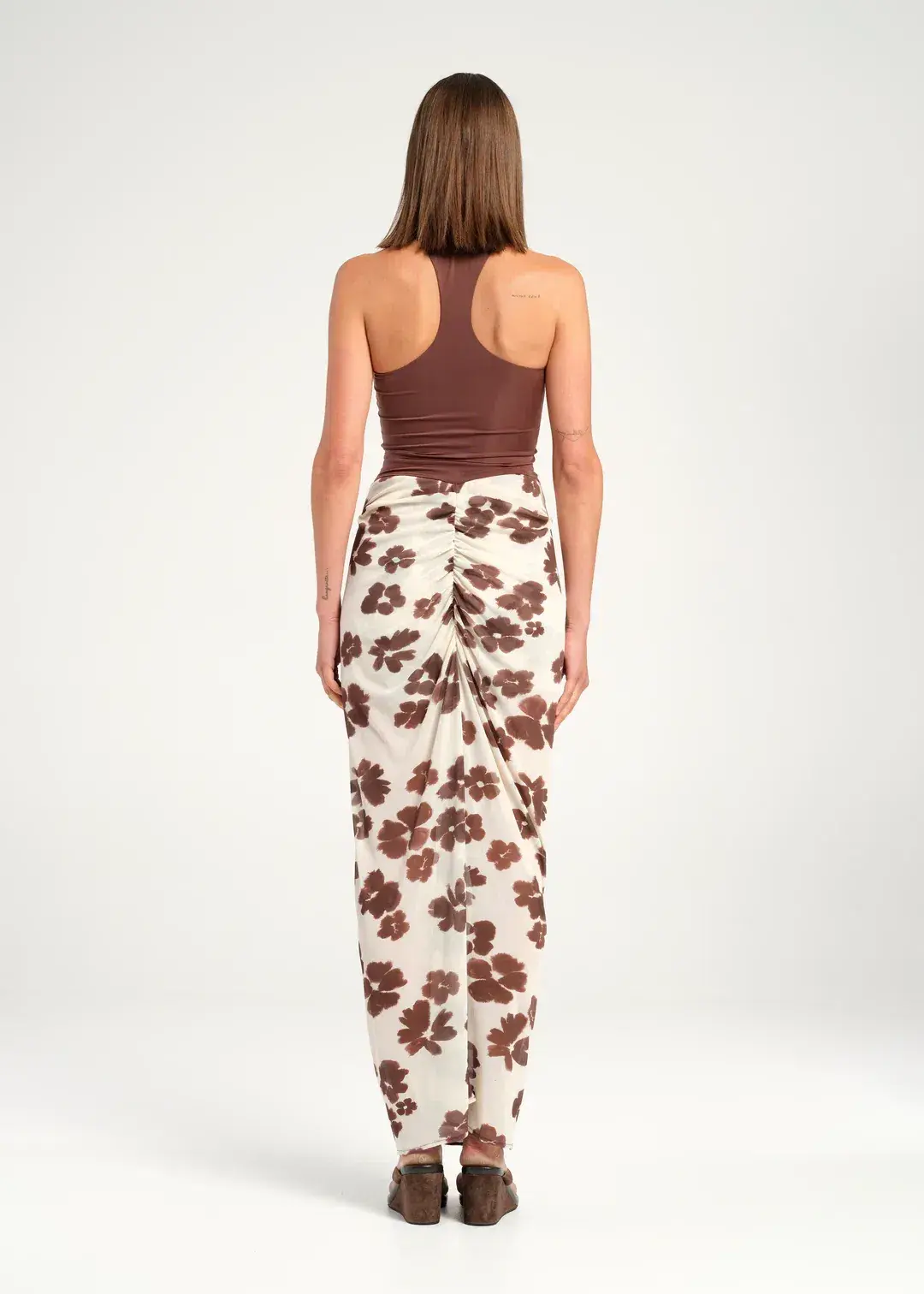 Benni Piper Maxi Dress Coco Blossom Brown Size 6 - Image 3