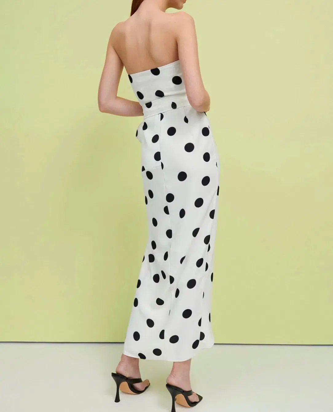 By Johnny Tilia Spot Dress White and Black Midi size 6 - Image 3