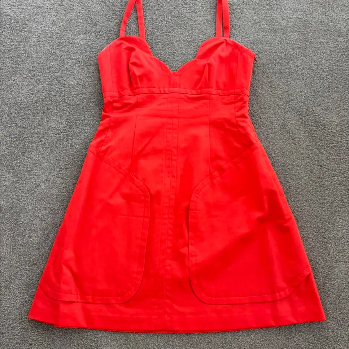 OROTON Red Short Scollop Dress Size AU10 US6 - Image 4