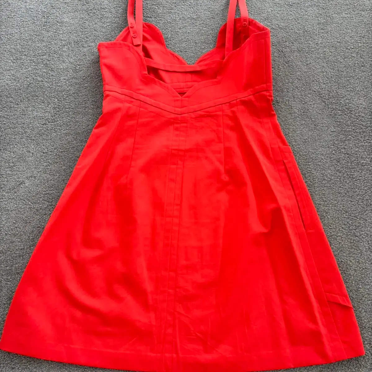 OROTON Red Short Scollop Dress Size AU10 US6 - Image 5