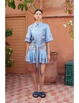 Alemais VILLA ROMANTICA MINI DRESS Blue Size 12