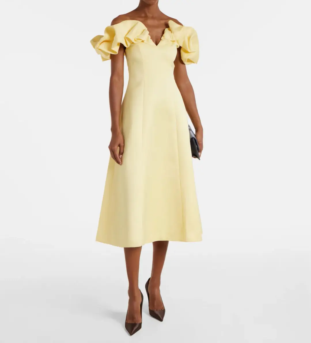 Leo Lin yellow Annie midi dress - Size 14 for rent on The Volte - main image