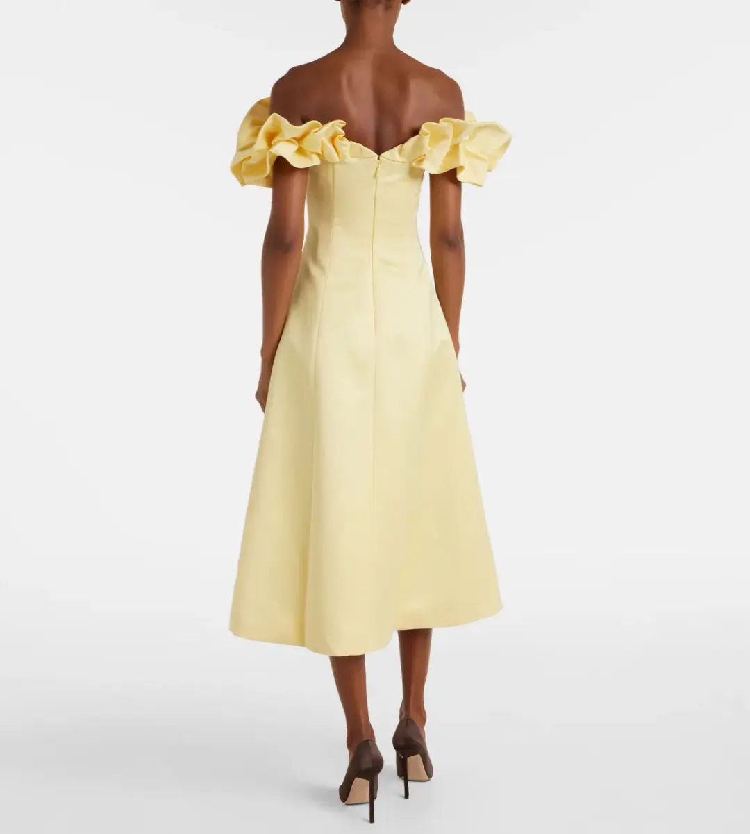 Leo Lin yellow Annie midi dress - Size 14 for rent on The Volte - main image