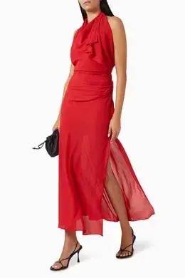 Bec & Bridge Clarise red full length dress size 8 - Image 1
