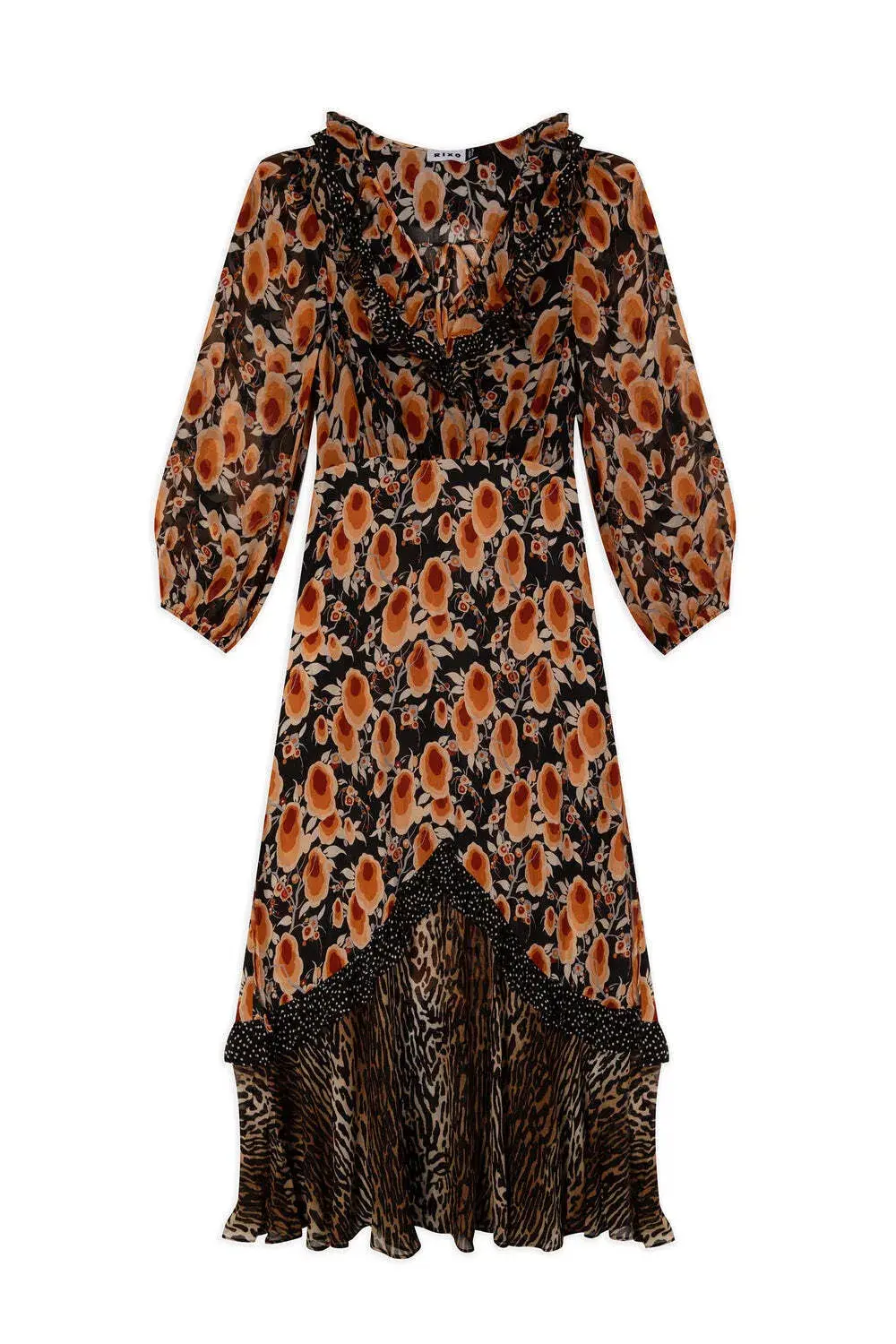 Rixo Jaida Silk Maxi Dress Size Large - Image 3