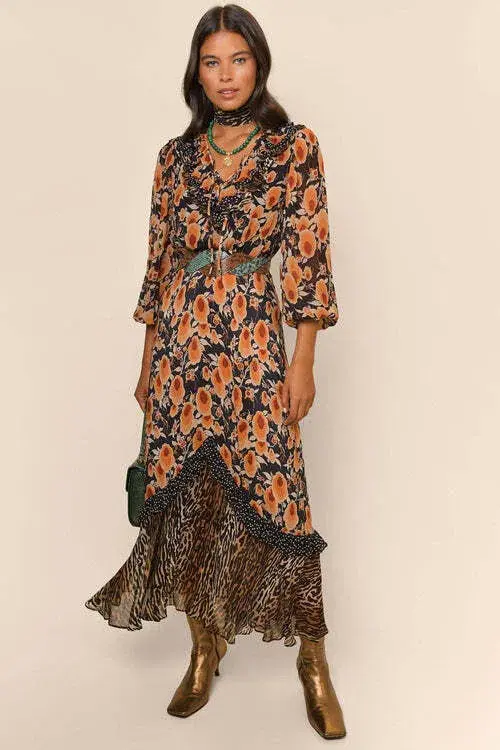 Rixo Jaida Silk Maxi Dress Size Large - Image 1