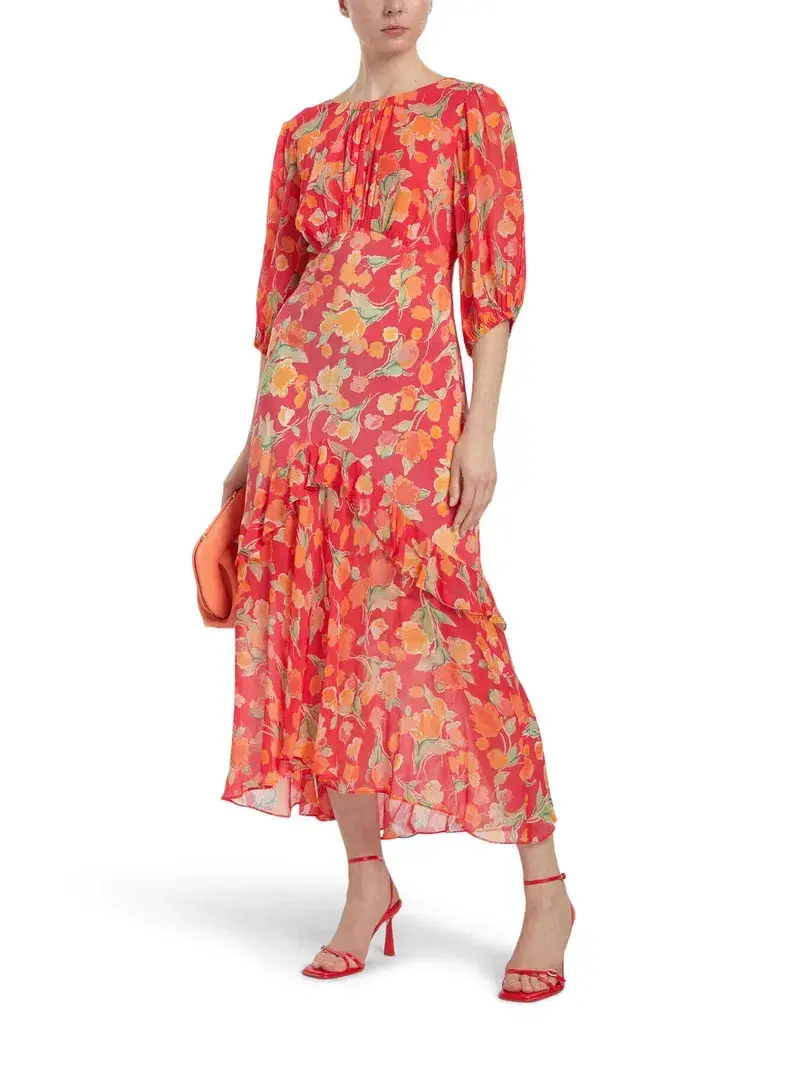 Rixo Floral Cheryl Midi Dress - Size M - Image 1