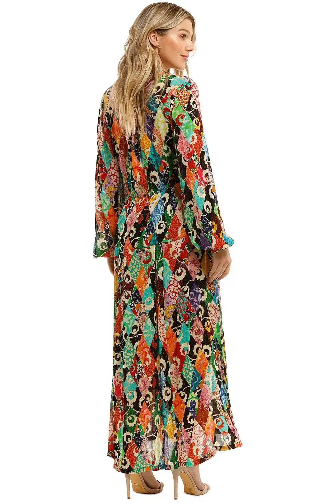 Rixo Autumn Patchwork Midi Dress, Size M - Image 3