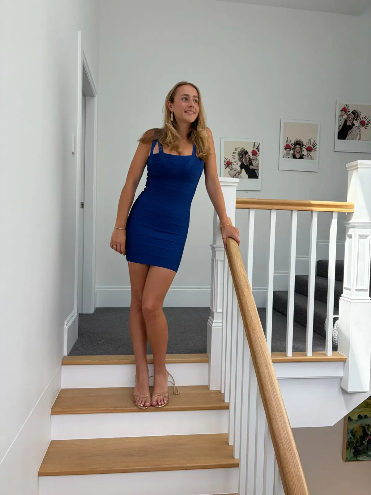 Hervé Léger Bandage Mini Dress Cobalt Blue Size S - Image 3