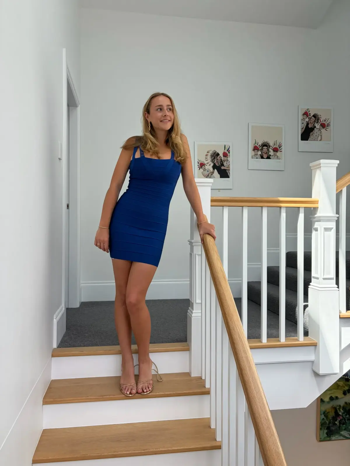 Hervé Léger Bandage Mini Dress Cobalt Blue Size S - Image 2