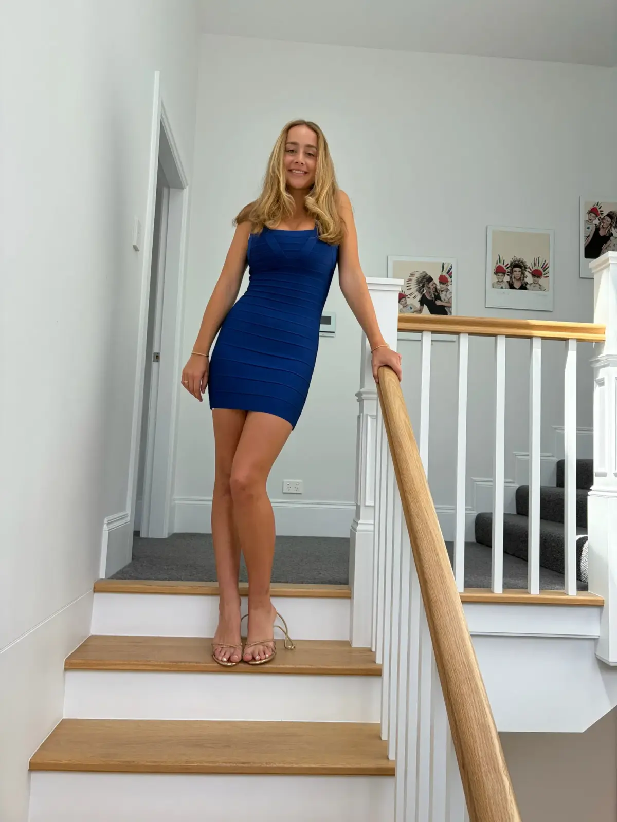 Hervé Léger Bandage Mini Dress Cobalt Blue Size S - Image 1