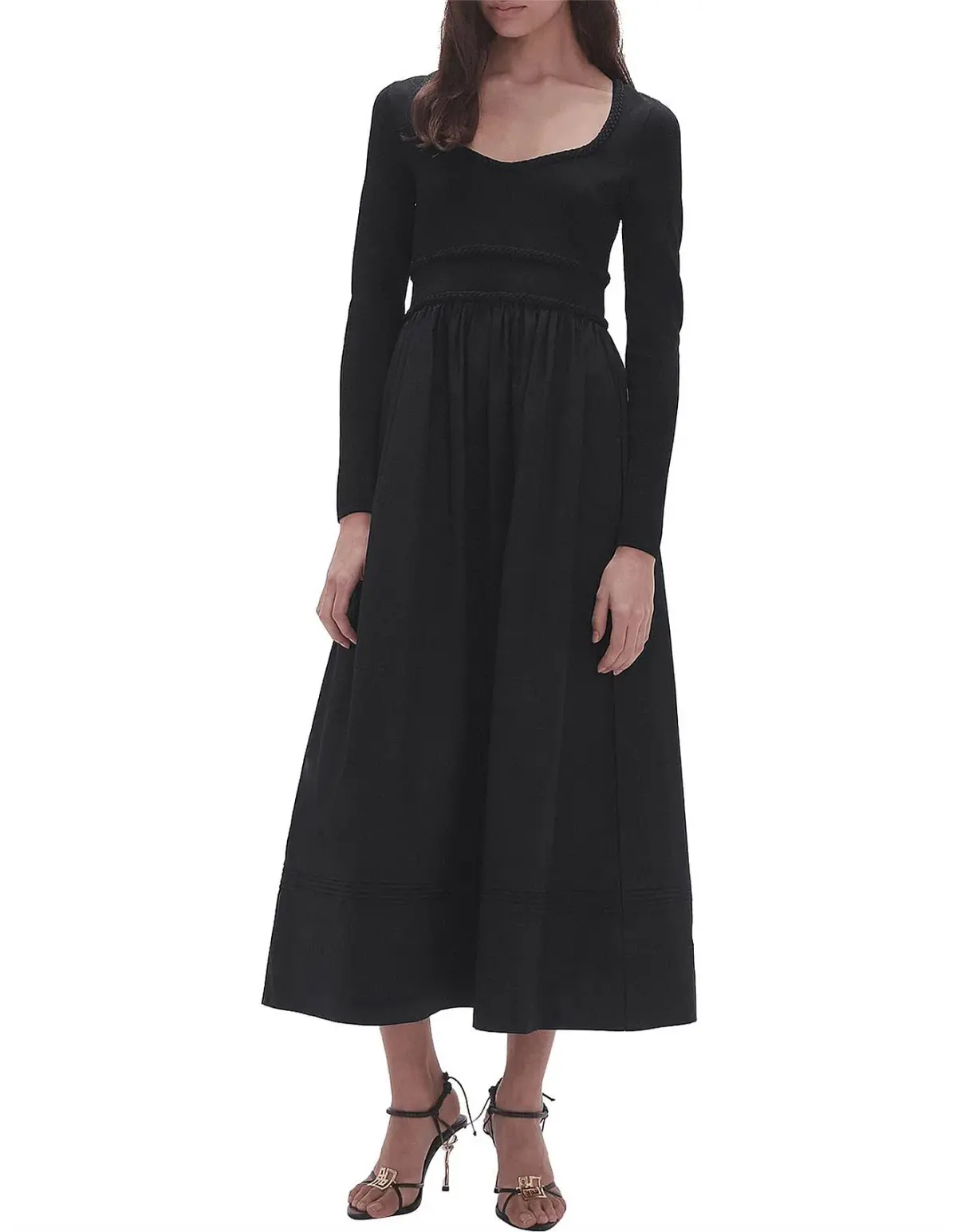 Aje Audrey Black Knit Midi Dress XL - Image 3