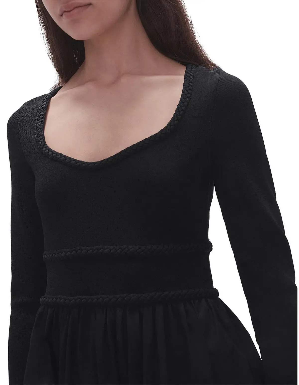 Aje Audrey Black Knit Midi Dress XL - Image 6