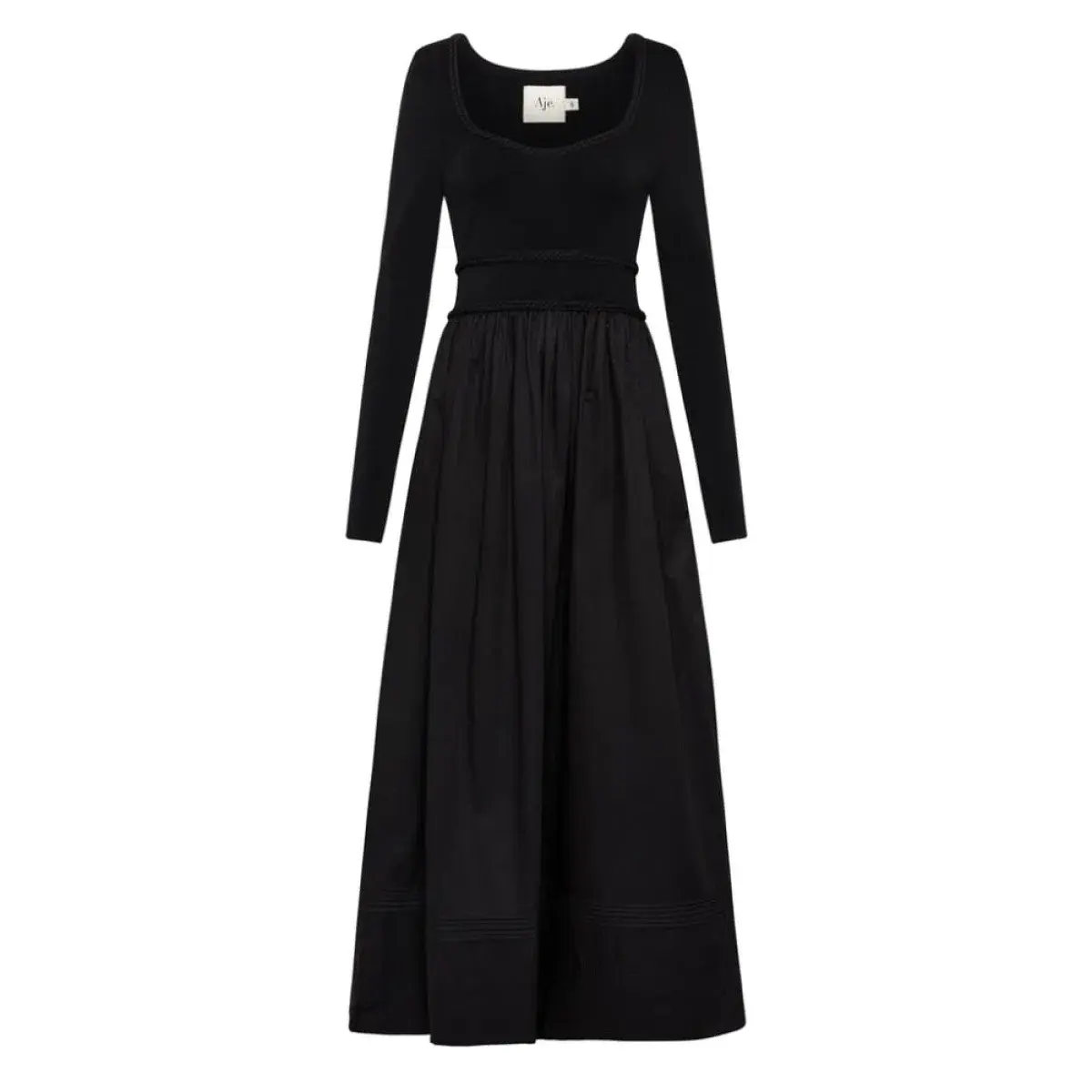 Aje Audrey Black Knit Midi Dress XL - Image 2