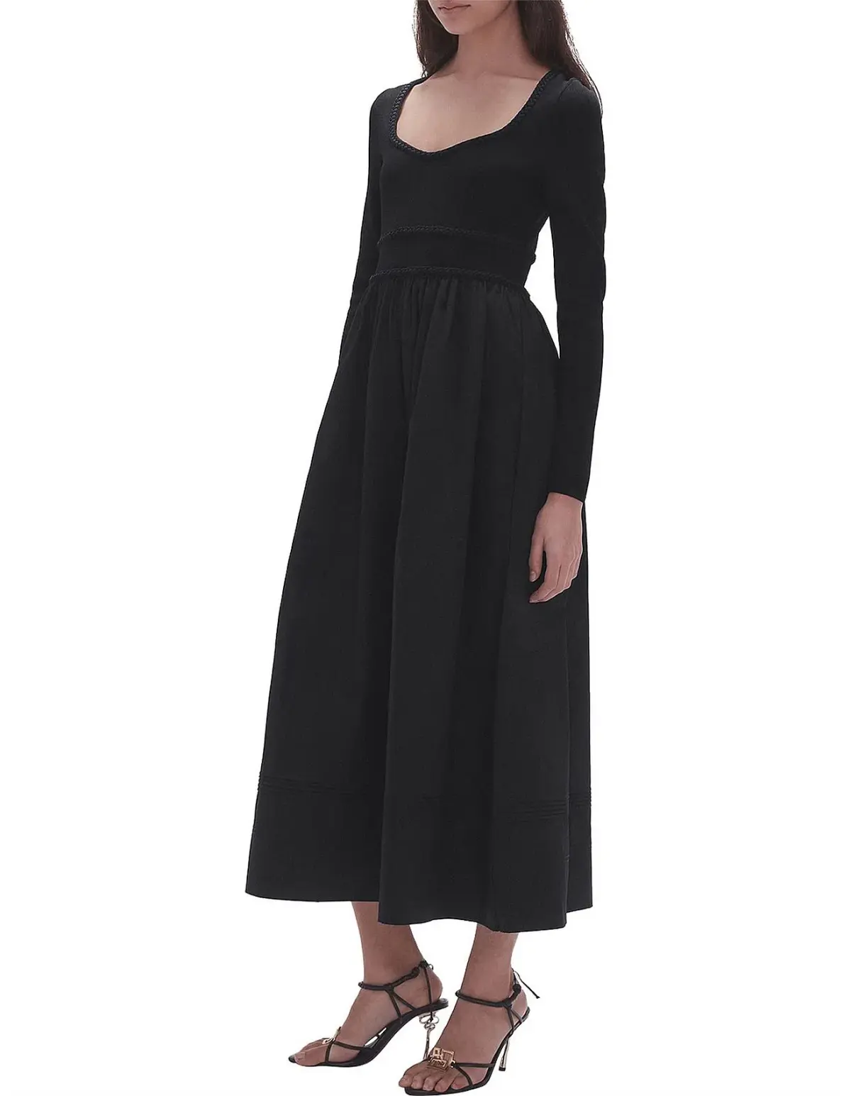 Aje Audrey Black Knit Midi Dress XL - Image 5