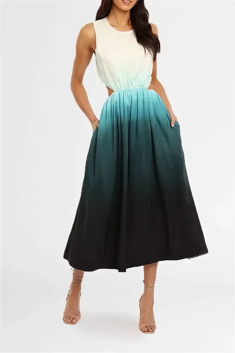 Aje Cosmos Ombre Cut out Midi Dress Size 14 - Image 1