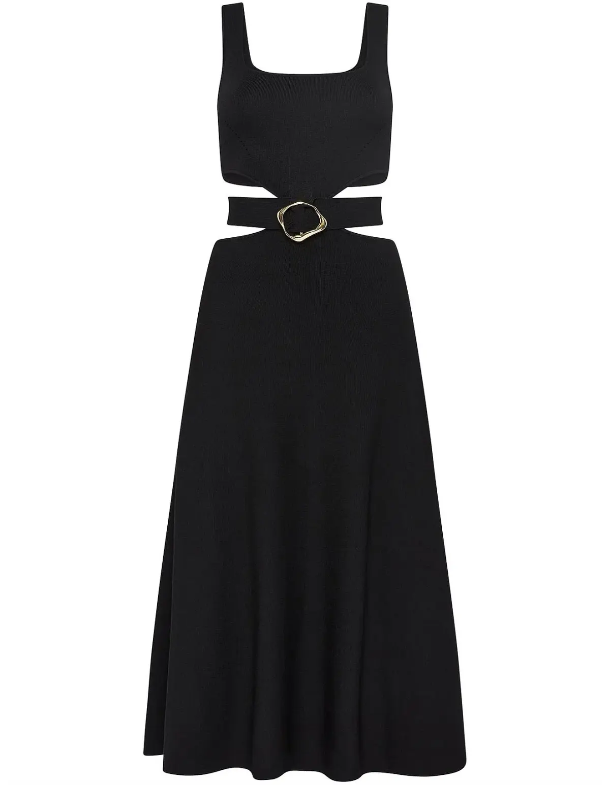 Aje Frey Cut Out Black Midi Dress Size 14 - Image 2
