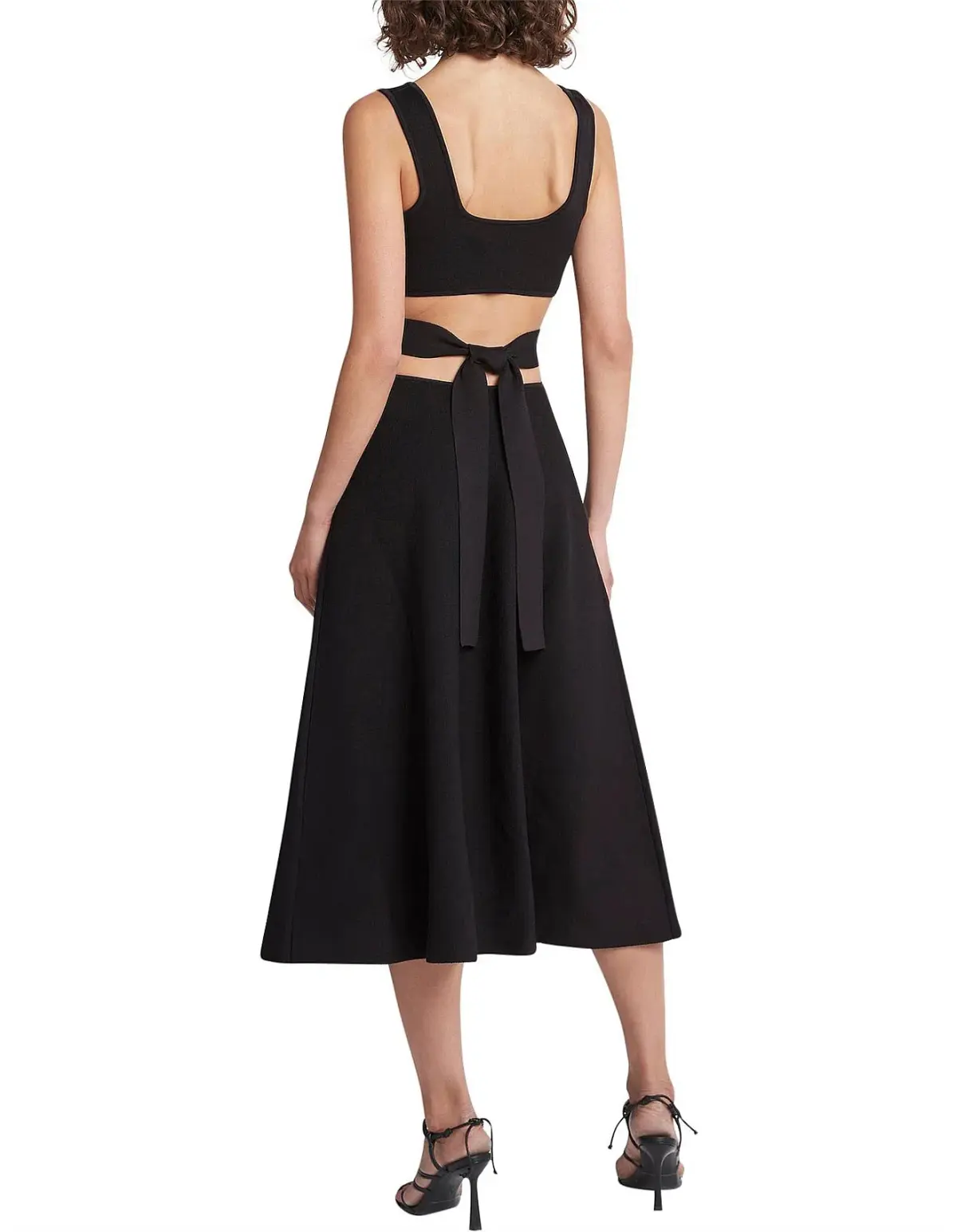 Aje Frey Cut Out Black Midi Dress Size 14 - Image 4