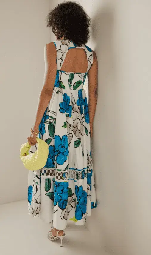 Aje Erika Cut Out Floral Midi Dress Size 14 - Image 6