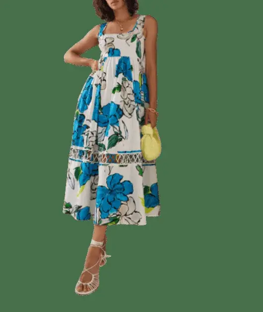 Aje Erika Cut Out Floral Midi Dress Size 14 - Image 7