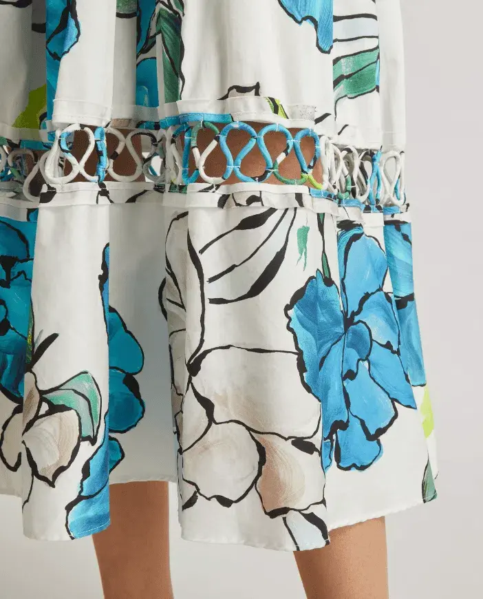 Aje Erika Cut Out Floral Midi Dress Size 14 - Image 5